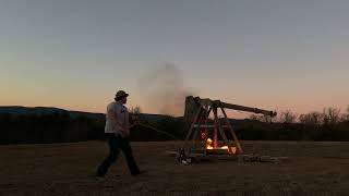 Trebuchet launches fire 🔥🔥🔥 [upl. by Ephrem]