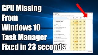 GPU Not Showing in Task Manager Windows 10 [upl. by Eseryt]