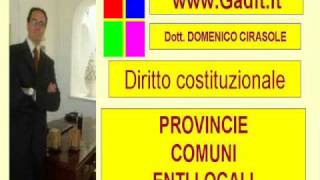 VIDEO LEZIONI DIRITTO COSTITUZIONALE PROVINCIE COMUNI ENTI TERRITORIALI [upl. by Atsyrhc]