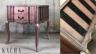 How to layer with Metallic Paint  Furniture Makeover [upl. by Yruoc]