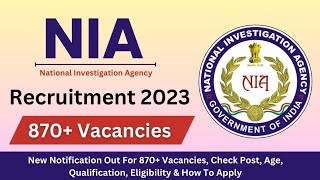 Join NIA  NIA Recruitment 2023 Notification  NIA New Vacancy 2023  NIA Sub Inspector Bharti 2023 [upl. by Eadrahc576]