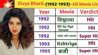 Divya Bharti 19921993 All Movie ListDivya Bharti all films hit and FlopDivya Bharti [upl. by Januarius]