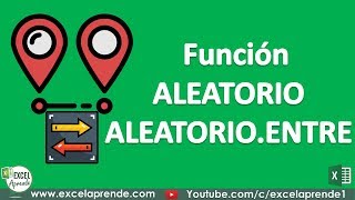 Función ALEATORIO y ALEATORIOENTRE  Excel Aprende [upl. by Hayman944]