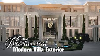 Bloxburg  Neoclassical Modern Villa Exterior  Speed Build [upl. by Velick920]