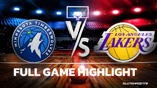 Timberwolves vs Lakers game overview offers a breakdown of the match FULL GAME HIGHLIGHT 102224 [upl. by Dirgis]