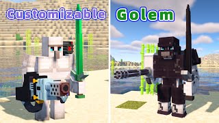 8 Amazing Minecraft Mods Customizable Golem For 1194 1192 and other versions [upl. by Aizirtap]