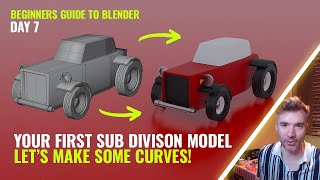 An ABSOLUTE beginners guide to Sub Division modelling in Blender  Make this curvy toy car [upl. by Atinuhs]