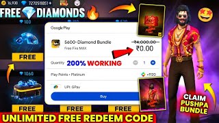 Get Free diamond redeem code free fire in 2024  How to get Pushpa Bundle Free [upl. by Travis574]