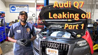 Valve Cover Gasket Replacement On an AUDI Q7 30L  Part 1  Oil Leak Under the Engine [upl. by Killam]