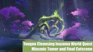 Genshin Impact  Yougou Cleansing Miasmic Tumor Fight and Final Cutscene Inazuma World Quest [upl. by Aruol]