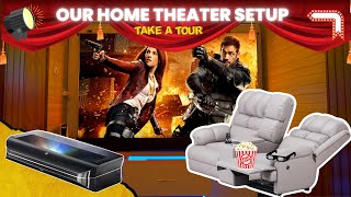 4K Home Theater Tour The Sleep Company Luxe Motorised Recliner Sofa  BIG VUE Floorup Screen [upl. by Norred]