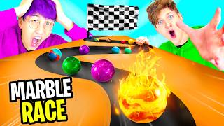 Can YOU Beat LANKYBOX In ROBLOX MARBLE RACE IMPOSSIBLE DIFFICULTY [upl. by Ynahpit360]