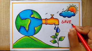 Earth Day drawing World Earth day poster drawing easy22 April  Save earth poster drawing [upl. by Hestia117]