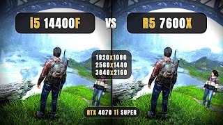 Intel Core i5 14400F vs Ryzen 5 7600X  1080p 1440p 4K  Which One is Better  4070 Ti Super [upl. by Zelde]