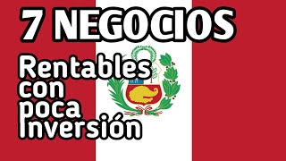 7 NEGOCIOS Rentables en PERU [upl. by Avlis]