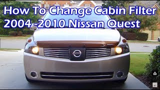 Nissan Quest In Cabin Air Filter Replace 0410 [upl. by Aicsile]