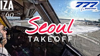 B777 ICN 🇰🇷 Seoul Incheon  TAKEOFF 34R  4K Cockpit View  ATC amp Crew Communications InZeAir84 [upl. by Atnwahs191]