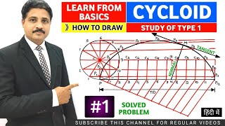 HOW TO DRAW CYCLOID SOLVED PROBLEM 1 IN ENGINEERING GRAPHICS AND ENGINEERING DRAWING IN HINDI [upl. by Acirne]