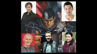 Guts Berserk Ultimate Voice Comparison RIP Kentaro Miura [upl. by Saum]