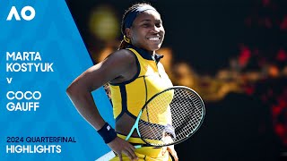 Marta Kostyuk v Coco Gauff Highlights  Australian Open 2024 Quarterfinal [upl. by Laeria86]