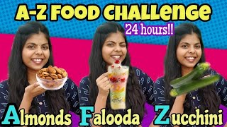 I only ate food in ALPHABETICAL order for 24 hours🤩AZ food Challenge 🍱Sharmila George [upl. by Yhtommit]