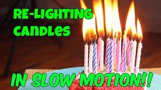 Magic Relighting Candles in Slow Mo HD  Slow Mo Lab [upl. by Cadell]