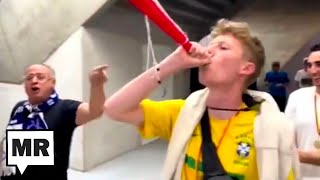 Soccer Fan Trolls Zionist At The Olympics [upl. by Anihtyc718]