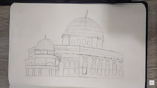 How to draw Masjid Al Aqsa Step by Step  The Dome of the Rock palestine فلسطين [upl. by Laszlo643]