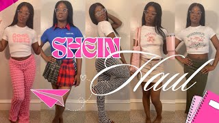 BACK TO SCHOOL SHEIN TRY ON HAUL ✰  clothes accessories school supplies [upl. by Eirot]