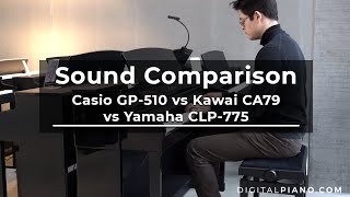 Sound Comparison Yamaha CLP775 vs Casio GP510 vs Kawai CA79  Digitalpianocom [upl. by Gisser]