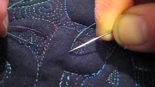 Machine Quilting Knotting and Burying Ends [upl. by Sadick901]