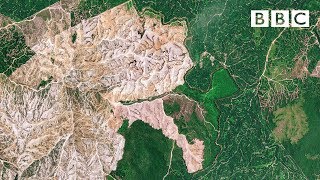 Satellite shows extent of terrible destruction to the planet  BBC [upl. by Crandall533]