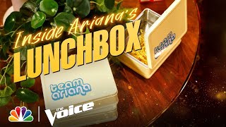 Ariana Grande Gives a Tour of Her Team Ariana Lunchbox  The Voice 2021 [upl. by Guinevere]