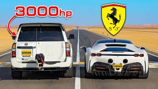 3000hp SUV vs Ferrari SF90 DRAG RACE [upl. by Shannen89]