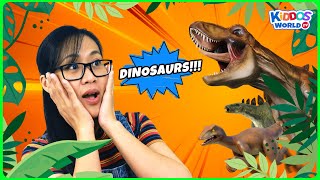 Learning Dinosaur Fun Facts with Miss V  All About 10 Dinosaurs Trivia [upl. by Ecnarretal]