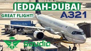 Saudi Arabian Airlines  JeddahDubai  Airbus A321N  Saudi airlines Economy class  Trip Report [upl. by Sirromad]