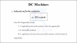 Induced EMF in a Conductor Formula  DC Machines  Rough Book [upl. by Waligore]