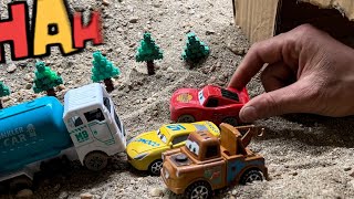 Mysterious cave  Stories of Lightning McQueen toy cars  Family McQueen [upl. by Aisha946]