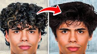 ¡Mi rutina natural para pasar de rizado a lacio ✨💇‍♂️ [upl. by Sipple]