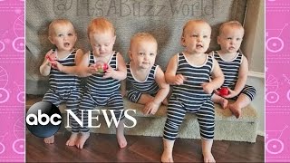 Americas First AllFemale Quintuplets Visit on GMA [upl. by Fronia]