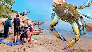 The family was happy because they harvested a large batch of crabs  crab processing  Ly Hien Farm [upl. by Sidky]