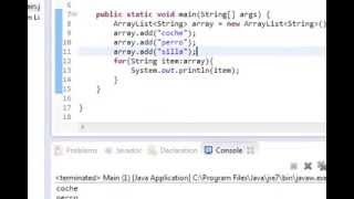 Tutoriales Java  Crear ArrayList añadir objetos y mostrarlos por pantalla [upl. by Leede]