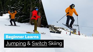 Beginner Learns How to Jump on Skis amp How To Ski Switch [upl. by Ekenna212]