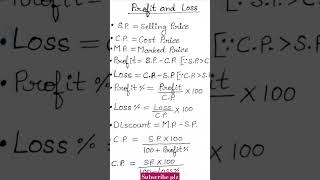 Profit and loss formula maths [upl. by Tung]