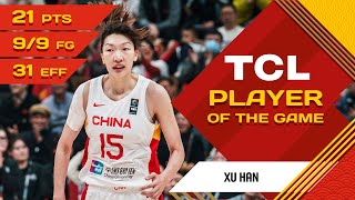 Xu Han 21 PTS  TCL Player Of The Game  CHN vs NZL  FIBA Womens OQT 2024 [upl. by Atiram186]