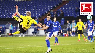 Erling Haaland is crazy Incredible Volley Goal in Schalke vs Dortmund [upl. by Artcele236]