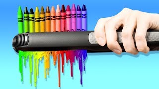 19 BRICOLAGES GÉNIAUX AVEC DES CRAYONS [upl. by Ardnuahsal132]