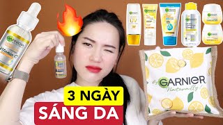 🔥Review🔥 BỘ VITAMIN C GARNIER  BẬT TÔNG SÁNG DA SAU 3 NGÀY🤣⁉️ BỚT ẢO 😅 [upl. by Neerod45]