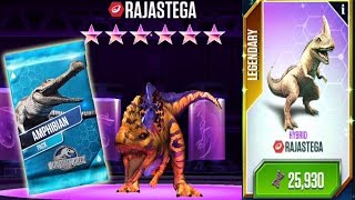 Rajastega Max Level and Amphibian Pack  Jurassic World The Game [upl. by Anama]