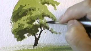 A Simple Tree  Watercolour Demonstration by PETER WOOLLEY [upl. by Abrahamsen]